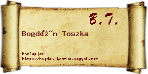Bogdán Toszka névjegykártya